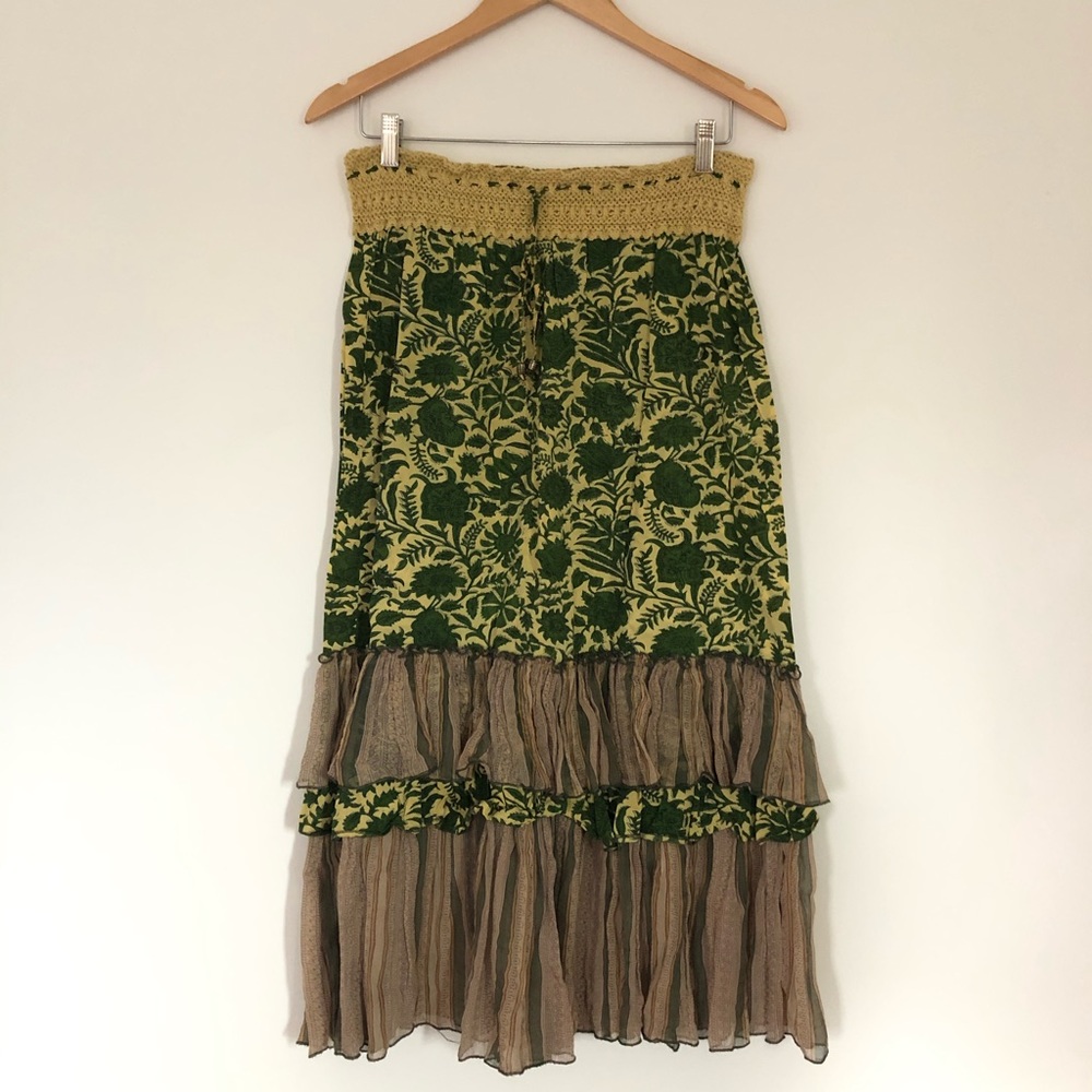 Vintage Free People Printed Maxi Skirt